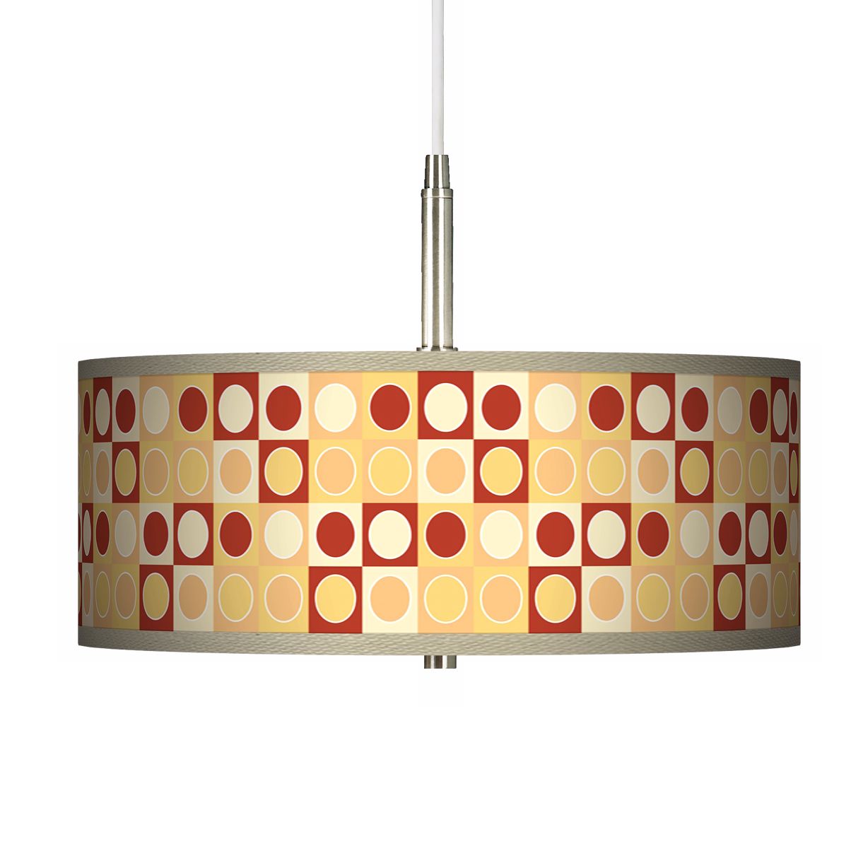 Retro Dotted Squares Giclee Pendant Chandelier