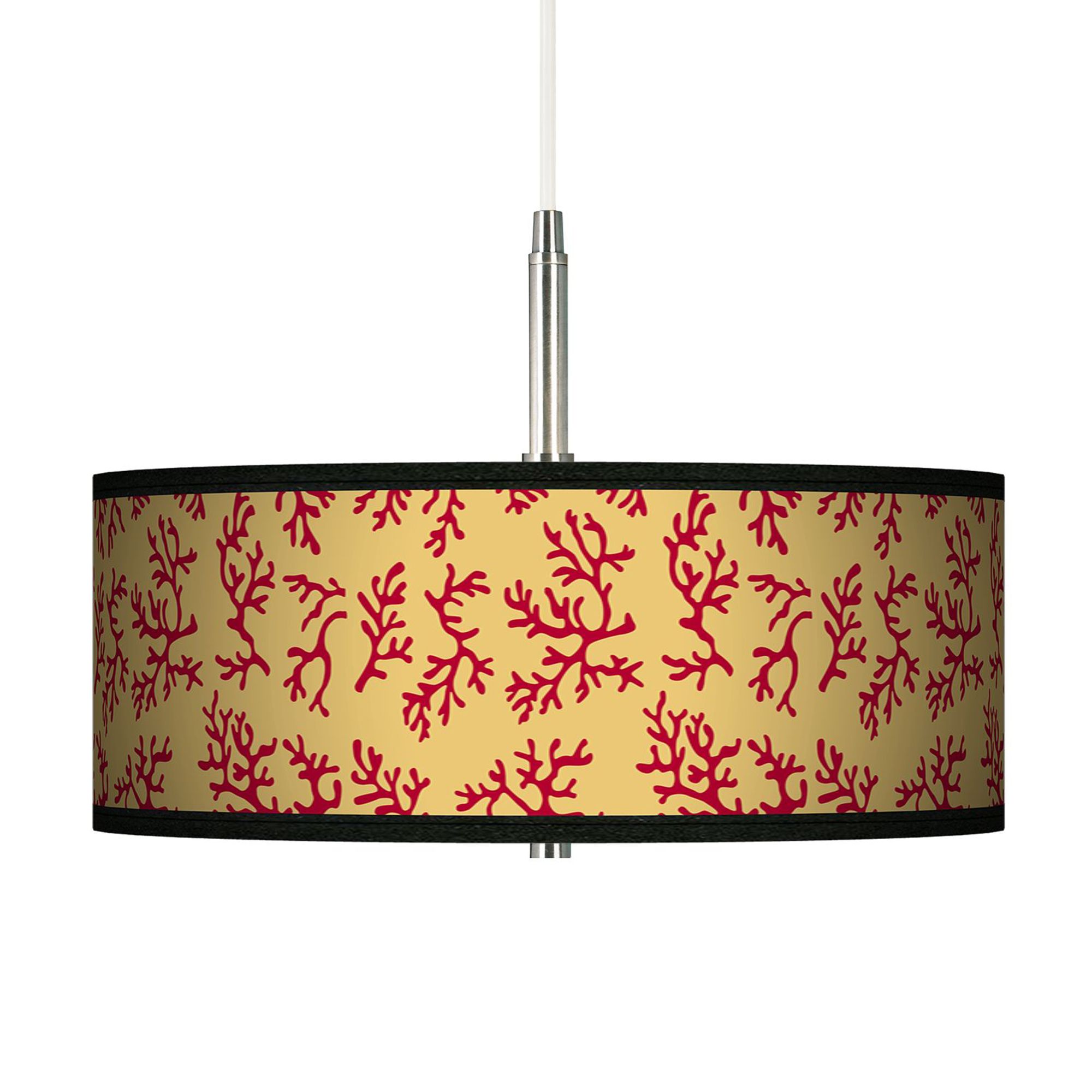 Crimson Coral Giclee Pendant Chandelier