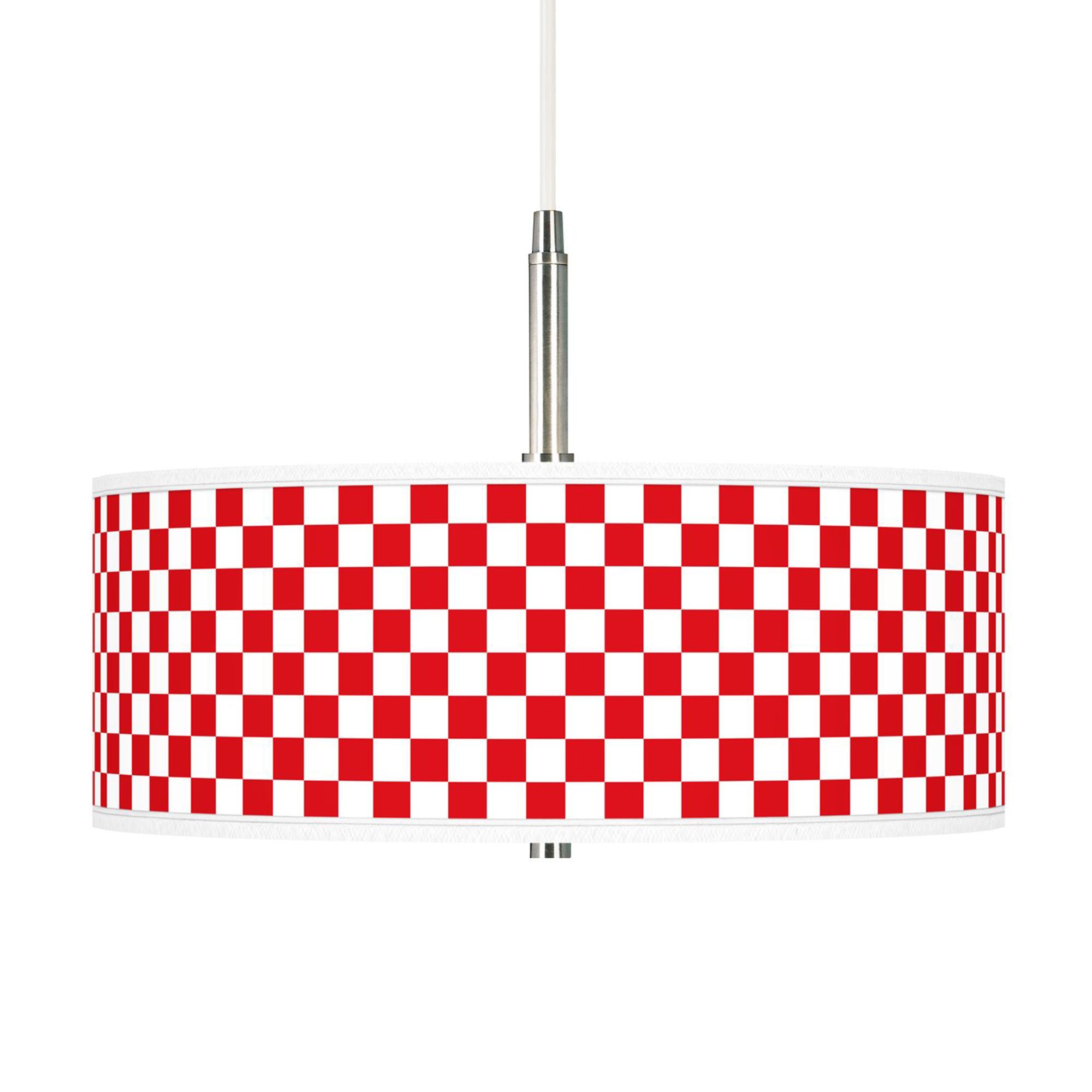 Checkered Red Giclee Pendant Chandelier