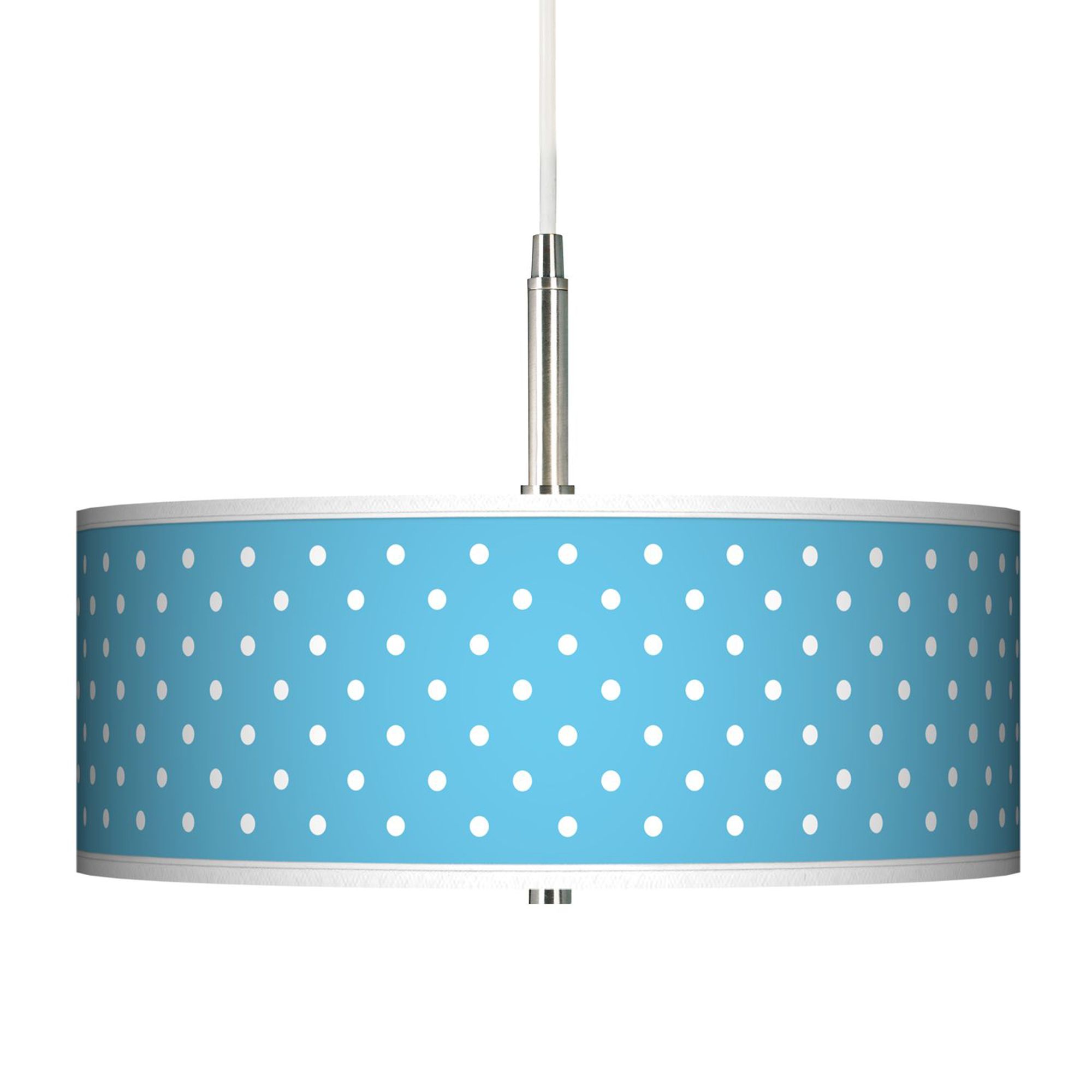 Mini Dots Aqua Giclee Brushed Steel Contemporary Pendant Light
