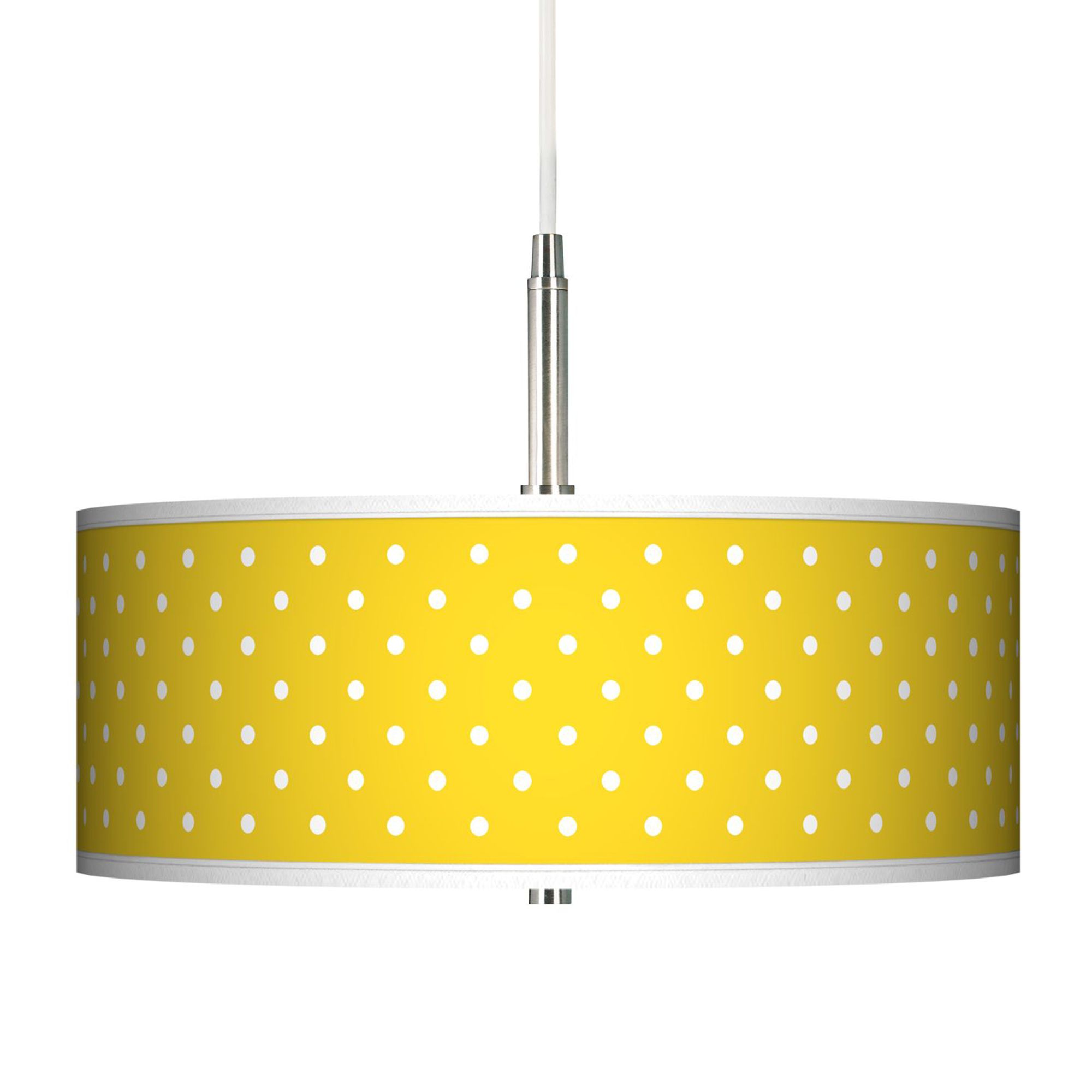Mini Dots Yellow Giclee Brushed Steel Contemporary Pendant Light