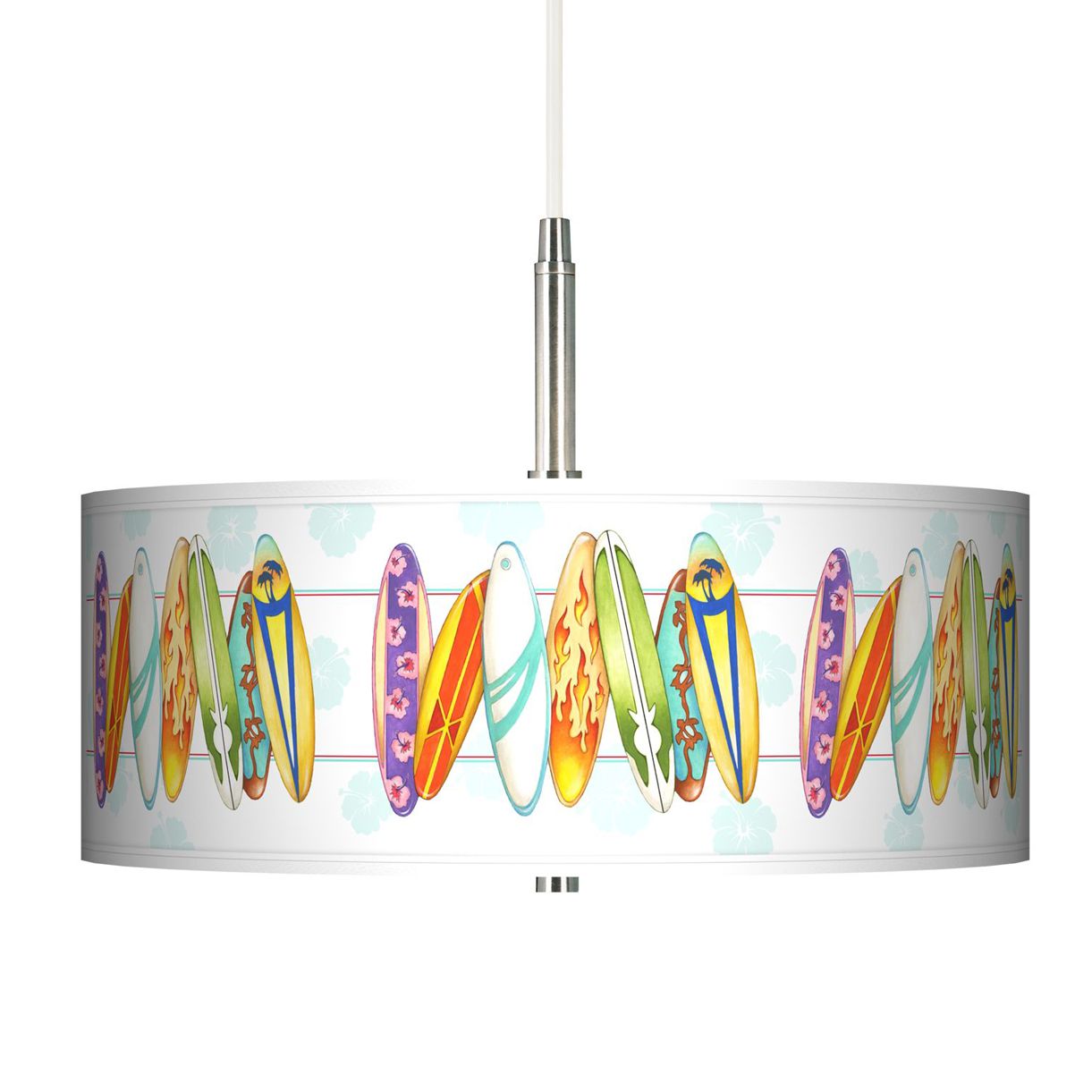 Surfboard Time Giclee Pendant Chandelier