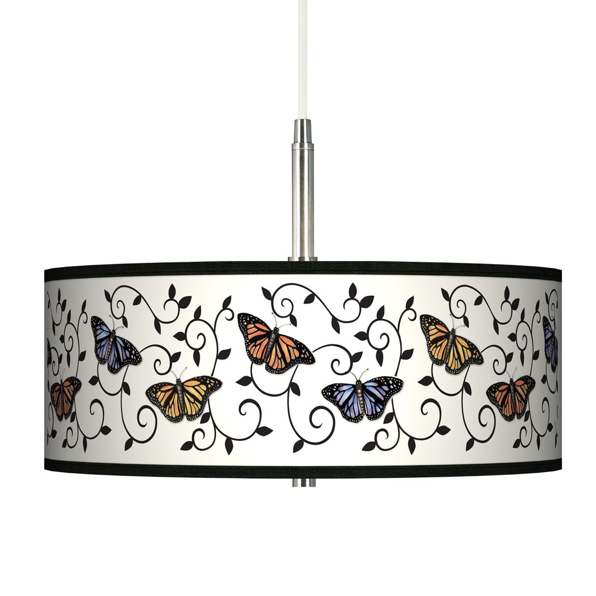 Marla Butterfly Scroll Giclee Pendant Chandelier