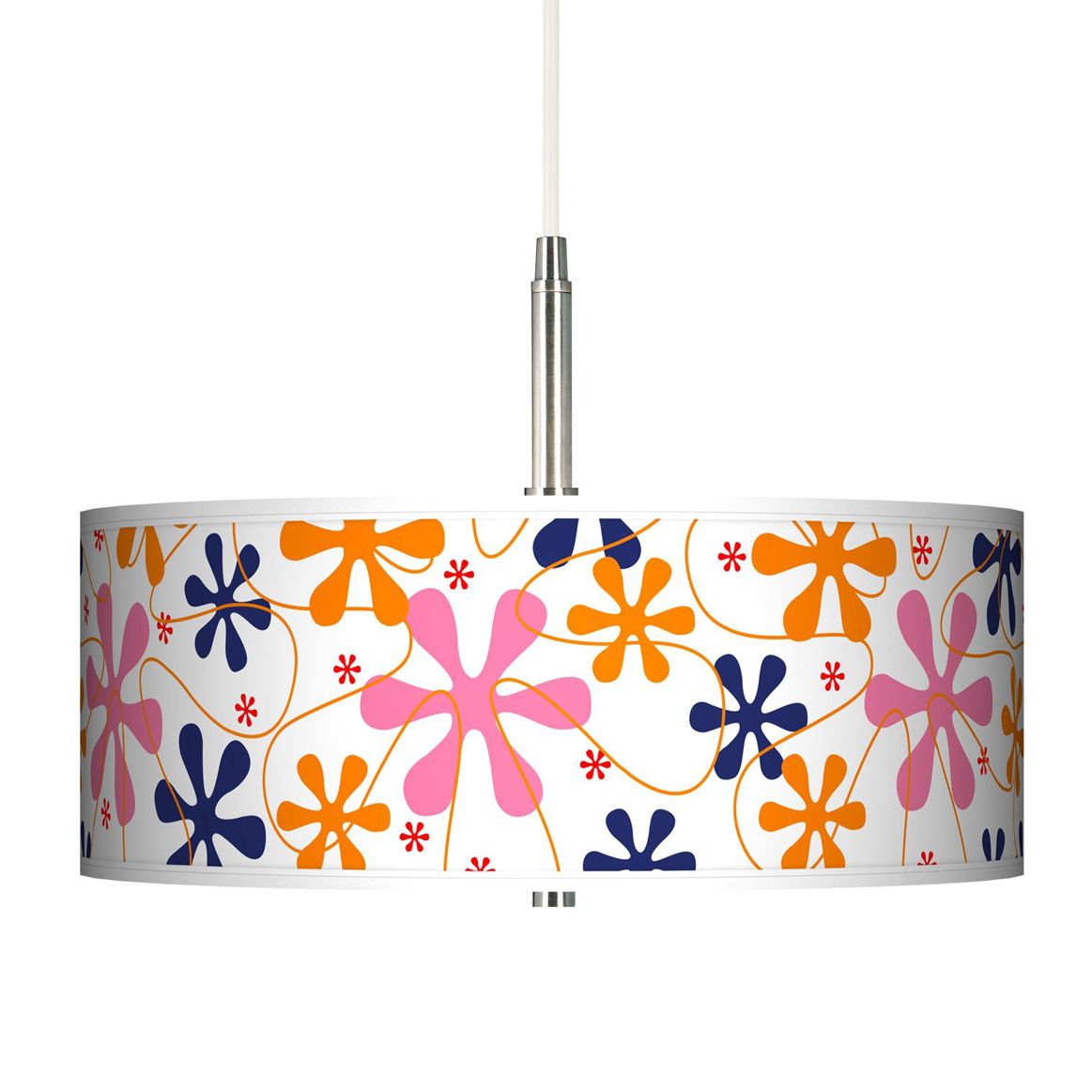 Retro Pink Giclee Pendant Chandelier