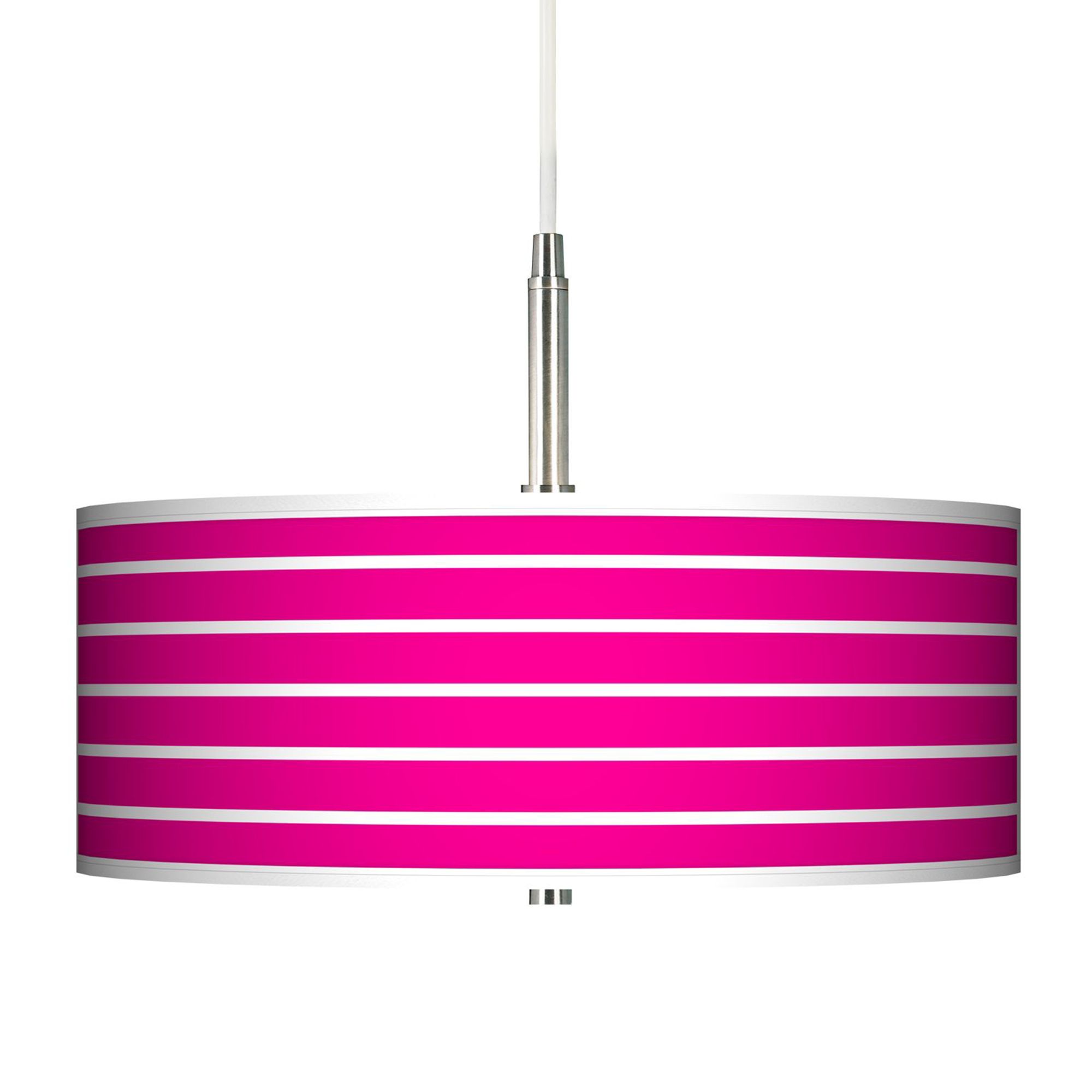 Vivid Pink Stripes Giclee Pendant Chandelier