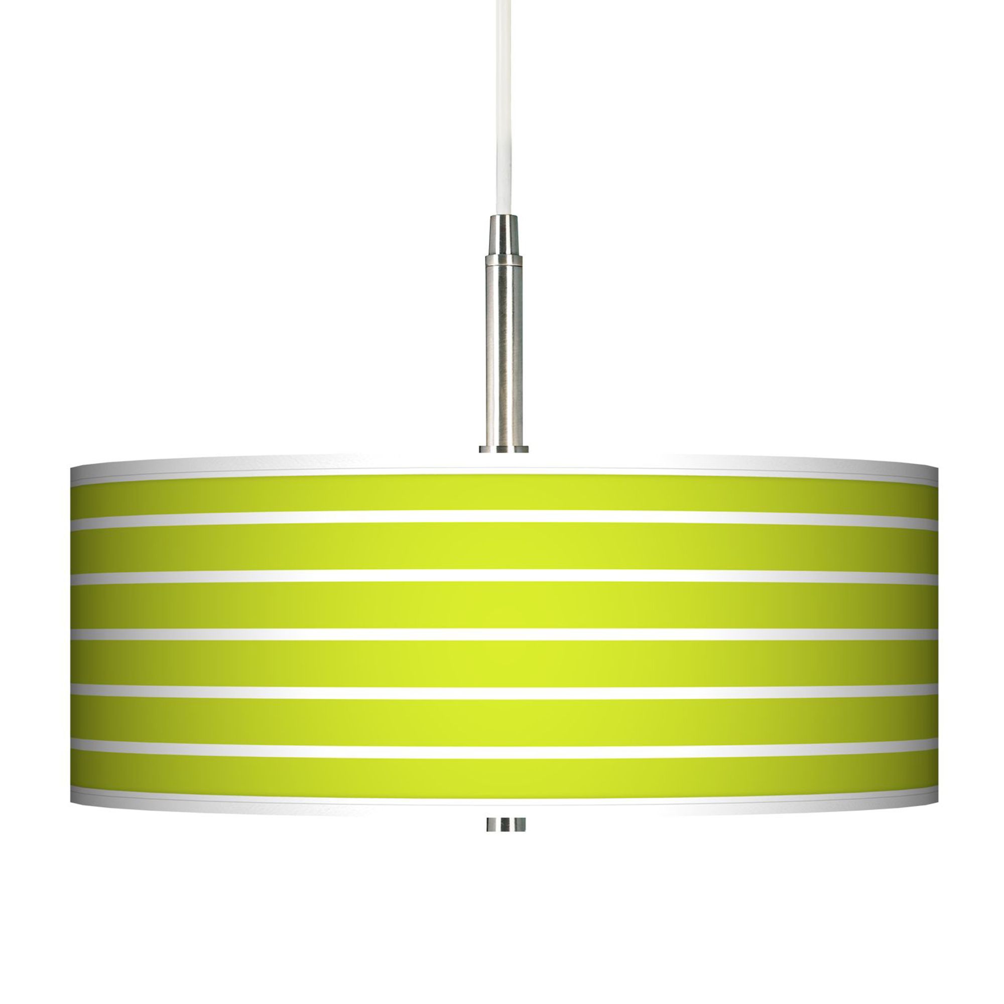Vivid Green Stripes Giclee Pendant Chandelier