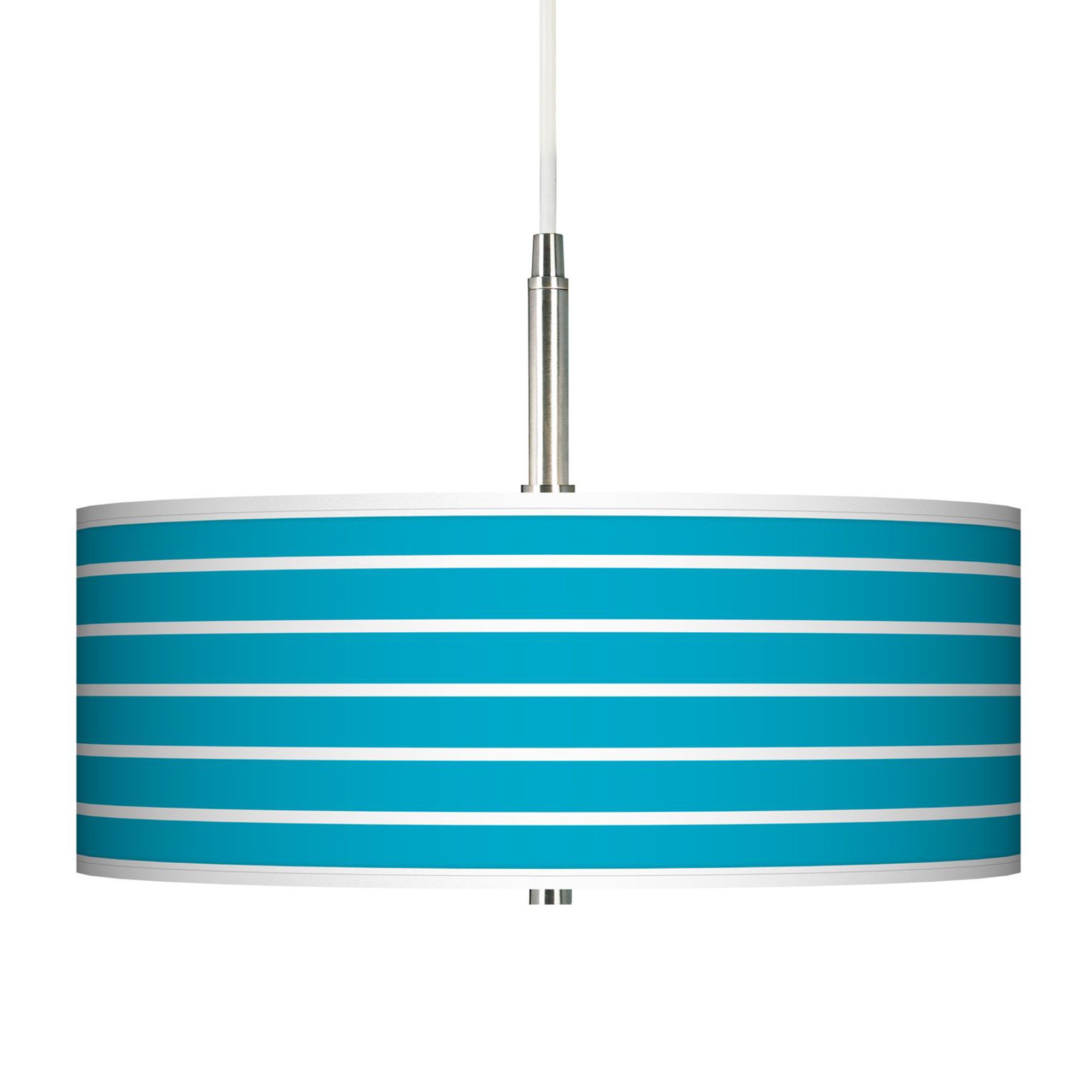 Vivid Blue Stripes Giclee Pendant Chandelier