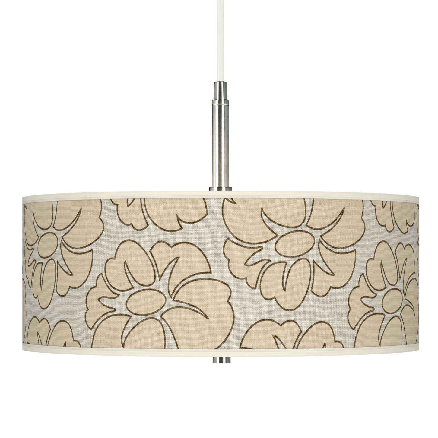 Floral Silhouette Giclee Pendant Chandelier