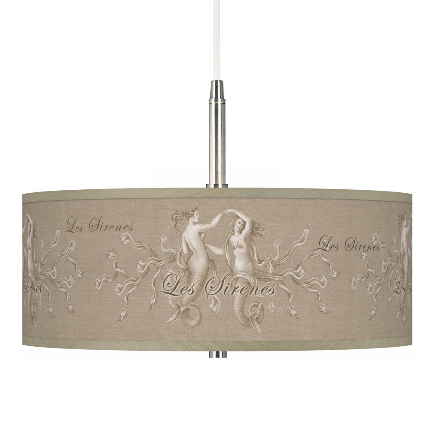 Les Sirenes Natural Giclee Pendant Chandelier