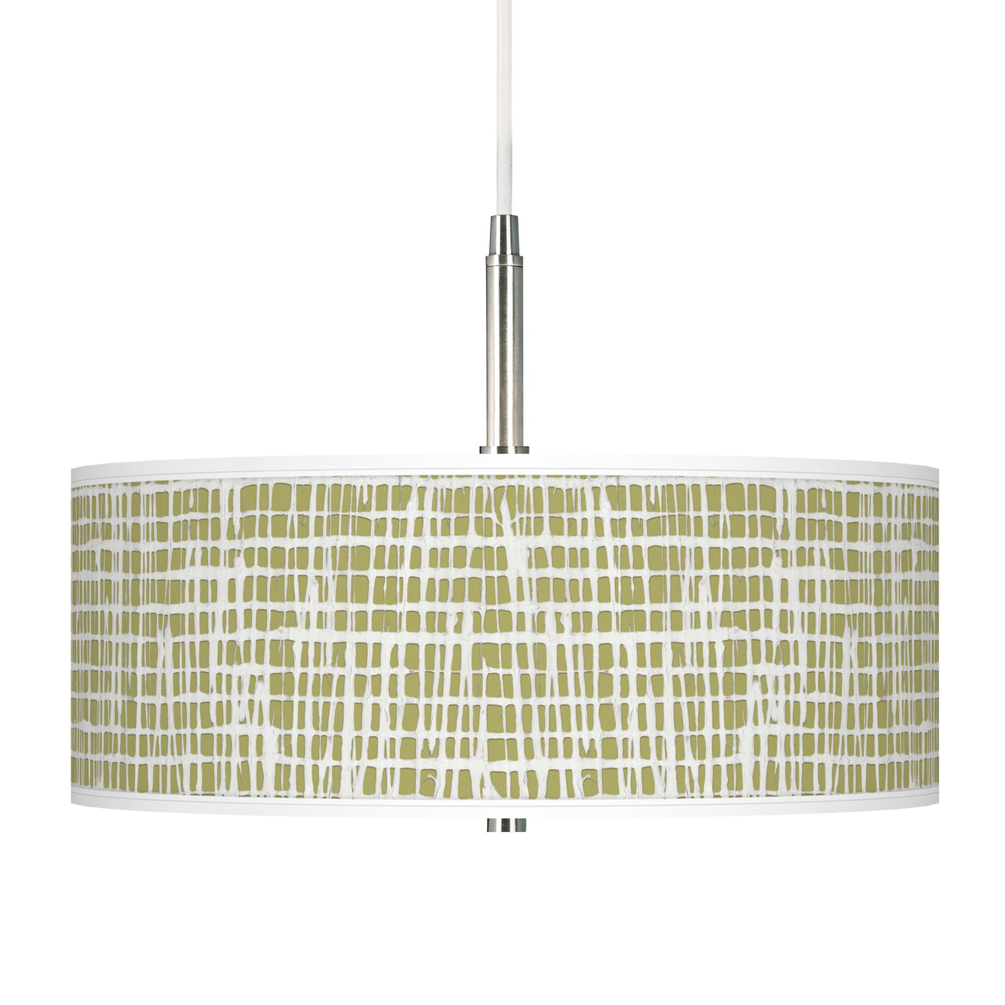 Ecru Screen Linen Giclee Pendant Chandelier