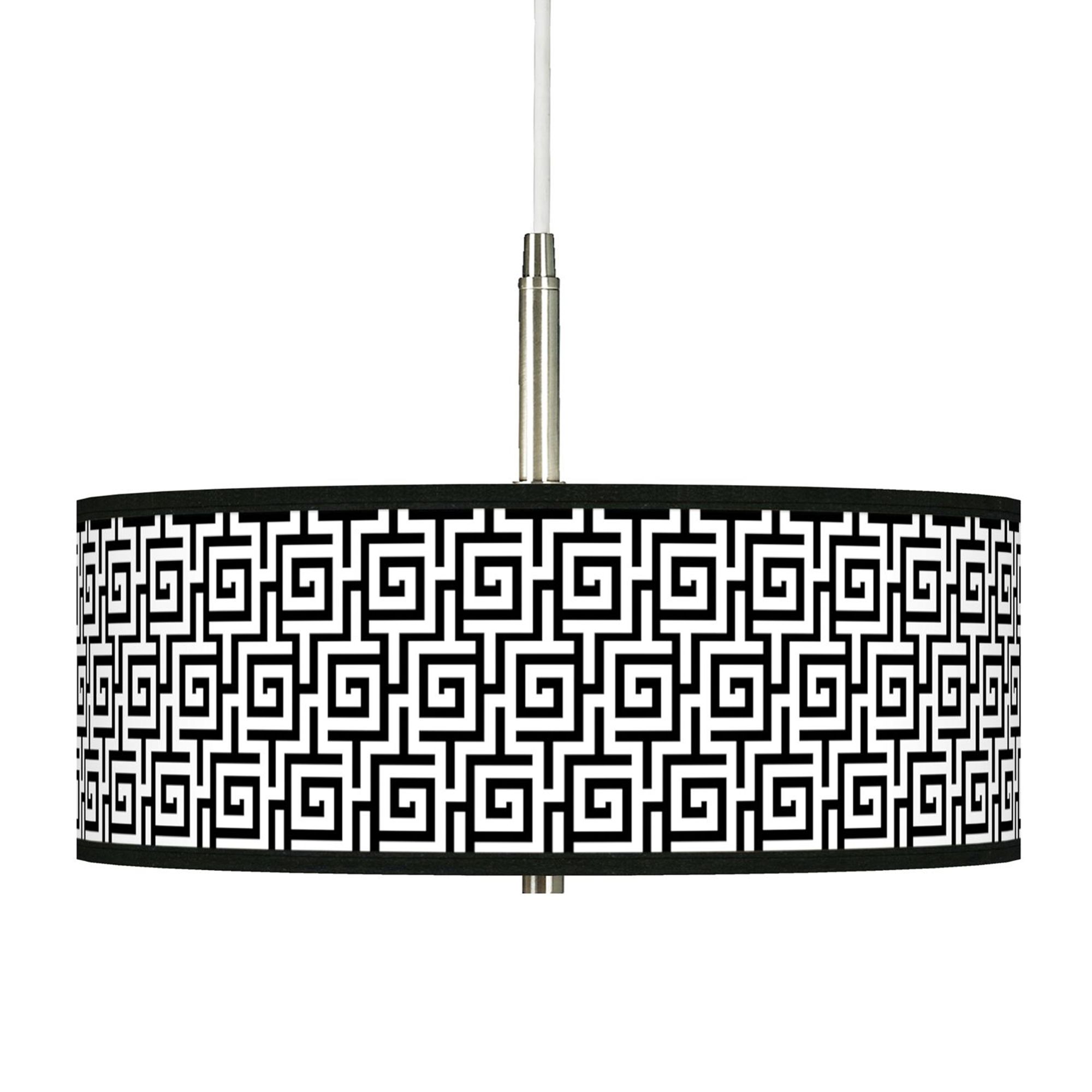 Greek Key Giclee Pendant Chandelier