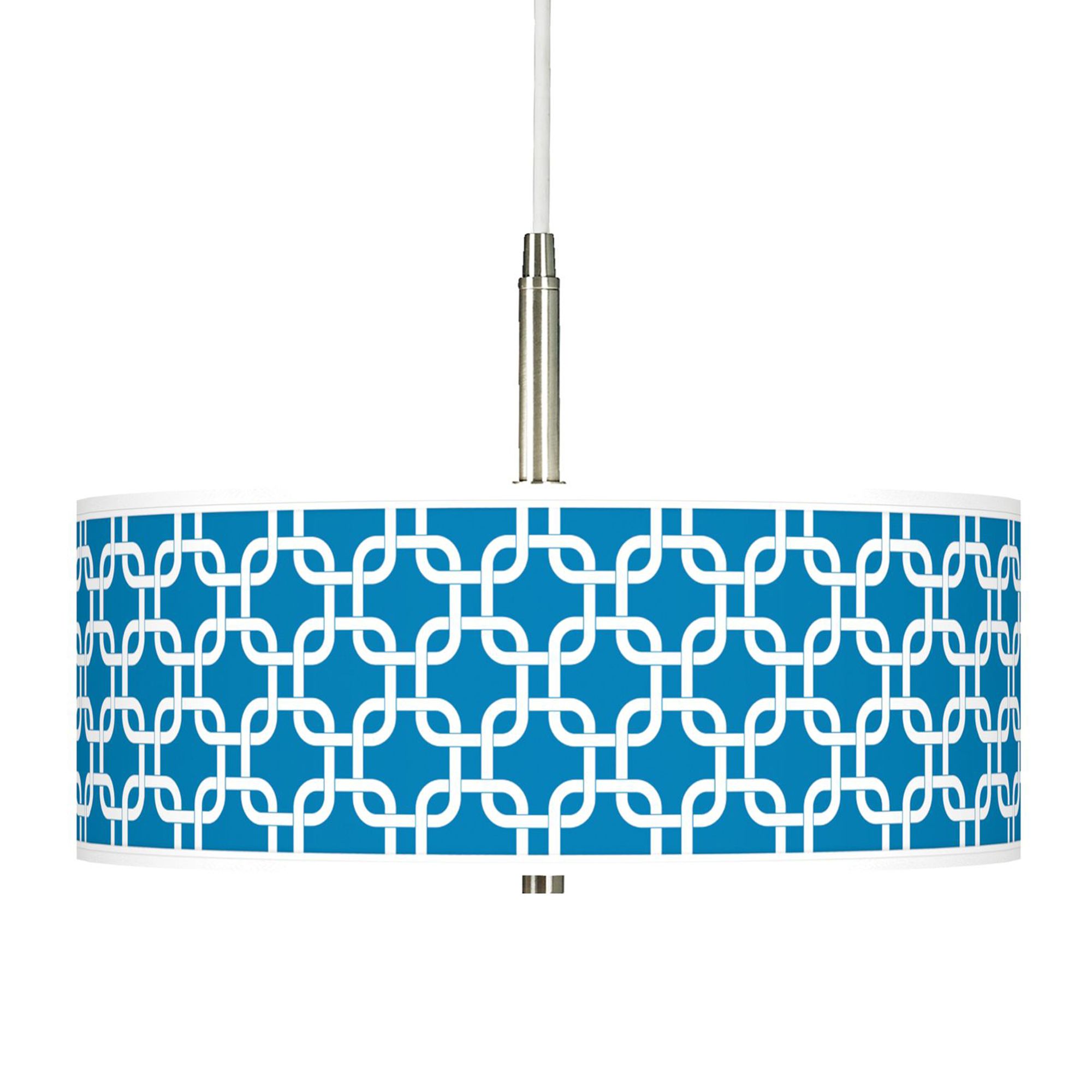Blue Lattice Giclee Pendant Chandelier