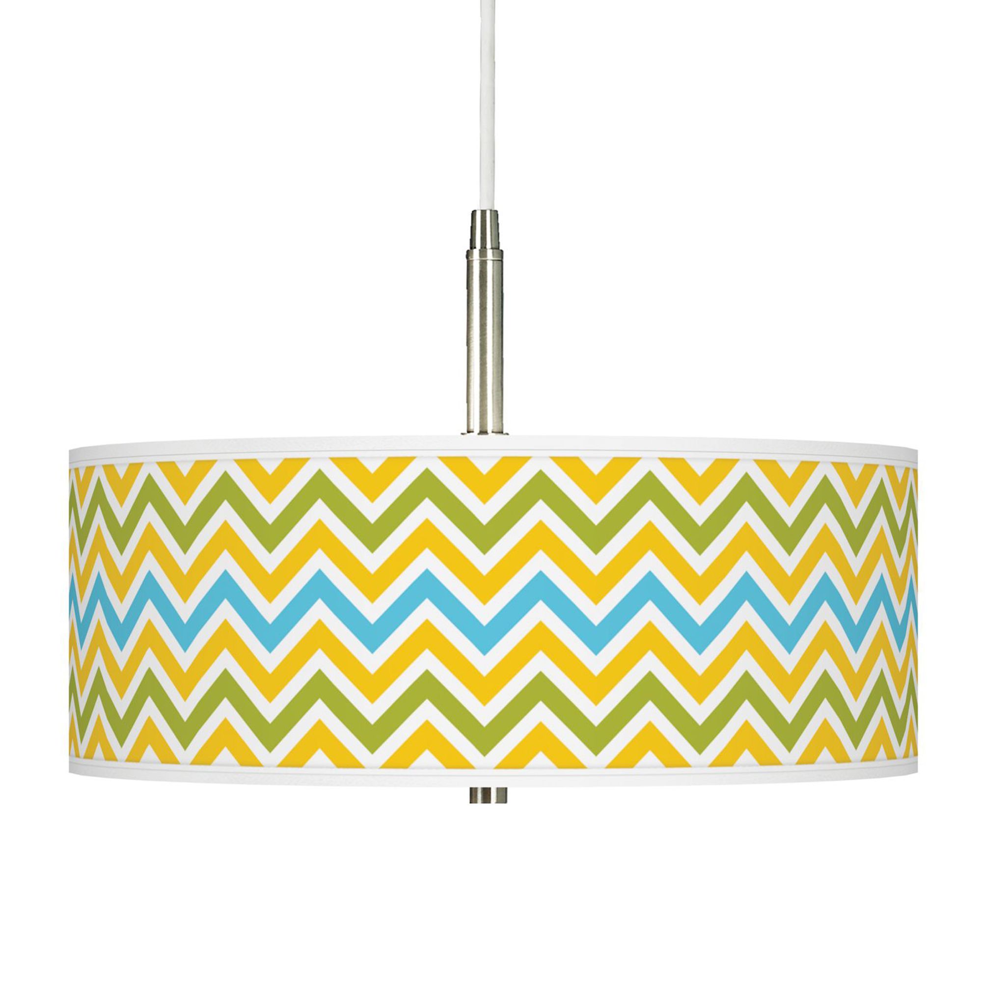 Citrus Zig Zag Giclee Pendant Chandelier