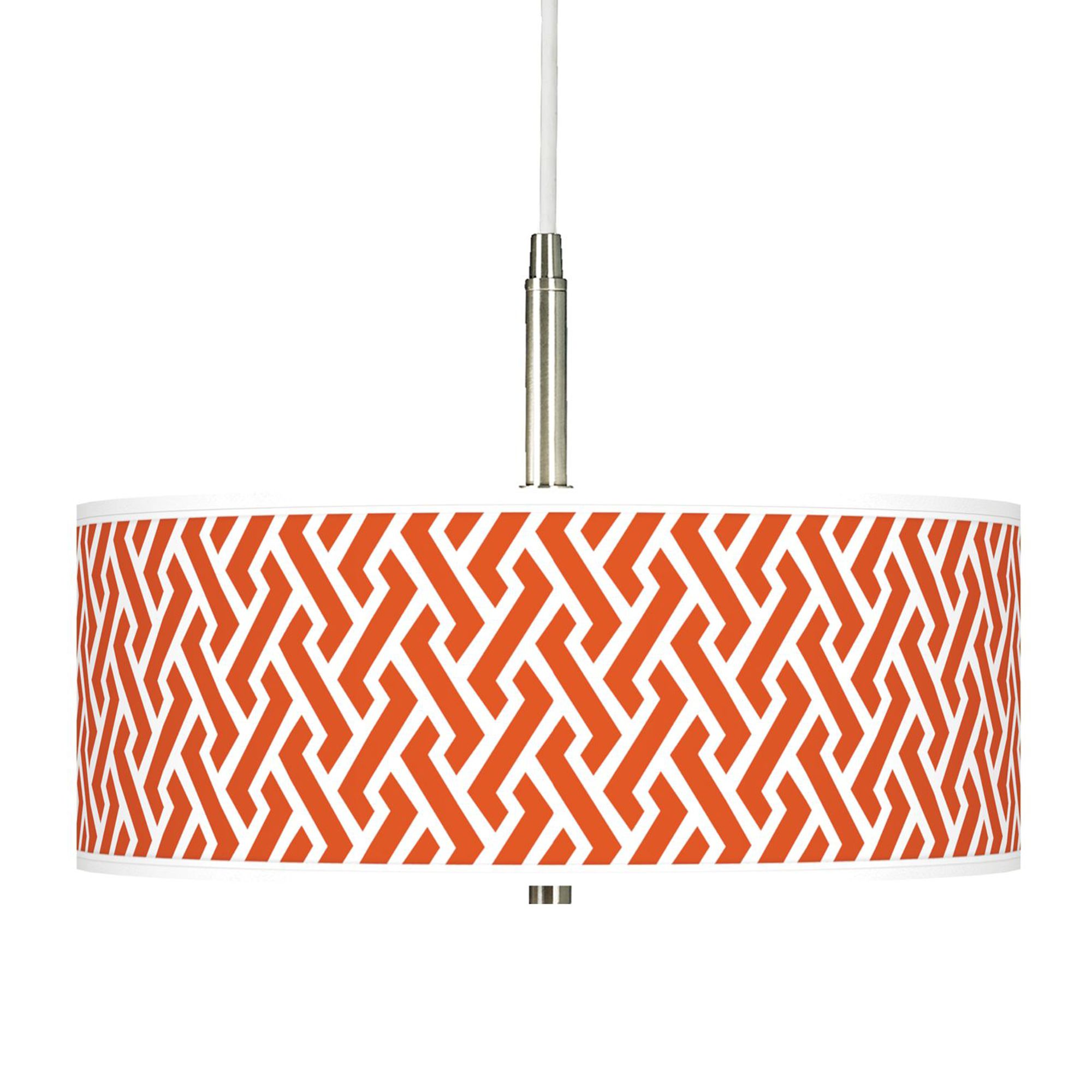 Red Brick Weave Giclee Pendant Chandelier