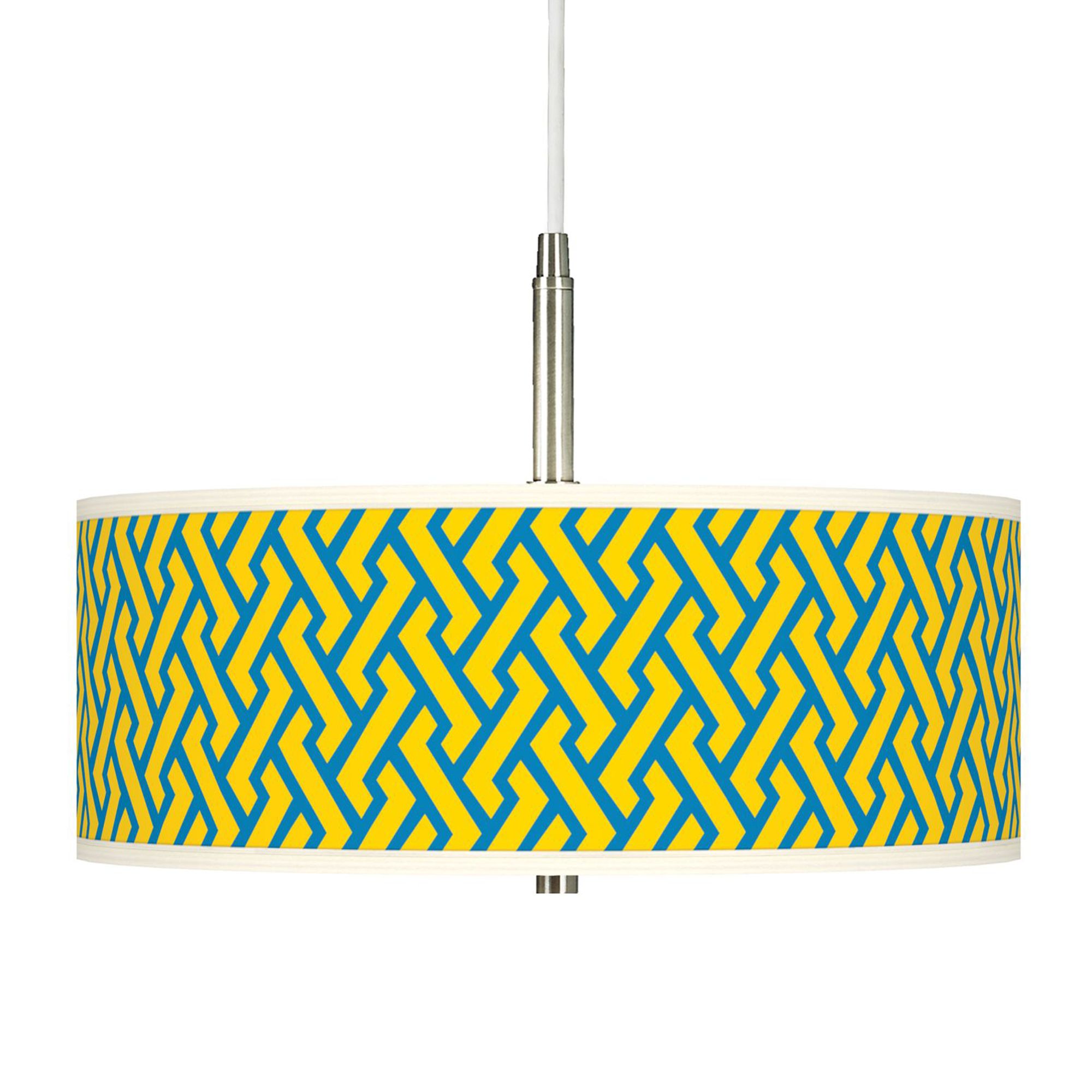 Yellow Brick Weave Giclee Pendant Chandelier