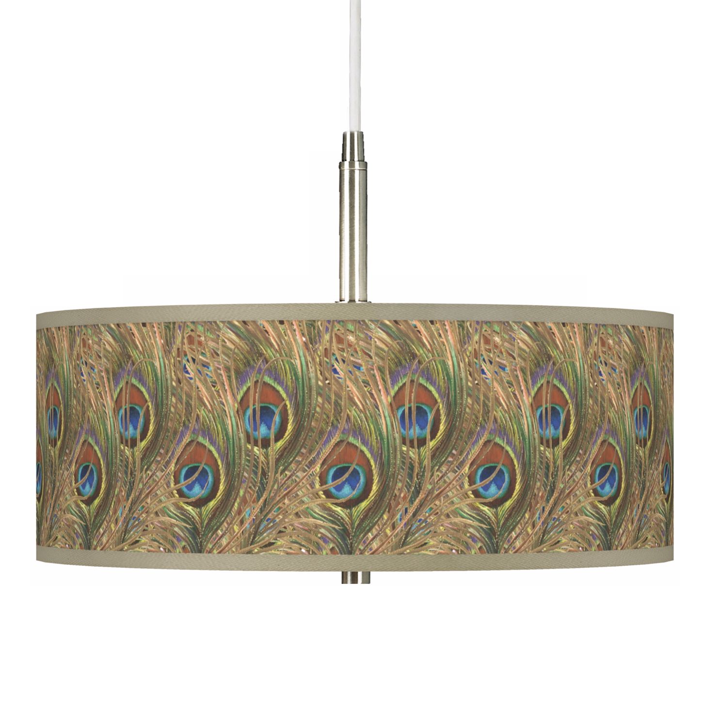 Iridescent Feather Giclee Pendant Chandelier