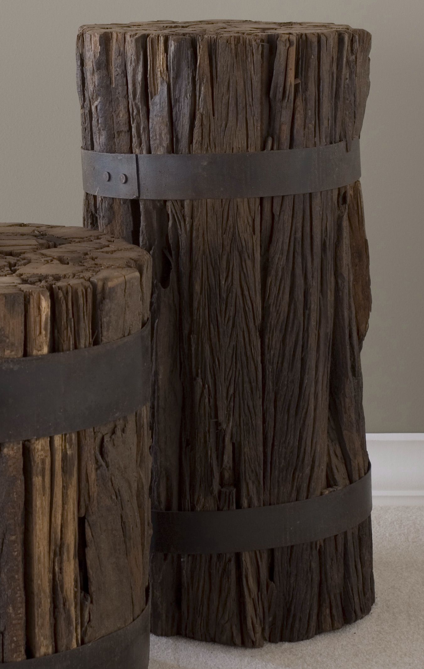 Railway Tie Bundle 26" High Table Stool