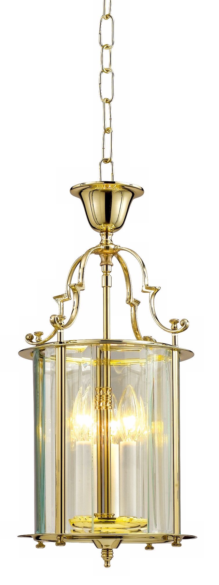 Camden Collection Polished Brass Lantern Pendant Chandelier