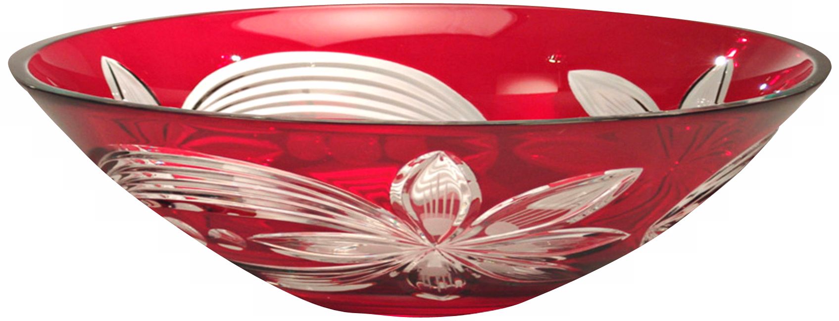 Dale Tiffany Crystal Red Floral Decorative Bowl