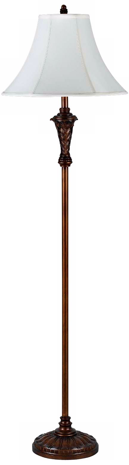 Antique Walnut with Bell Shade Floor Lamp