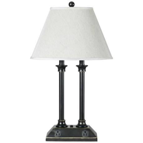 Antique Bronze with Power Outlets Desk Lamp G9988