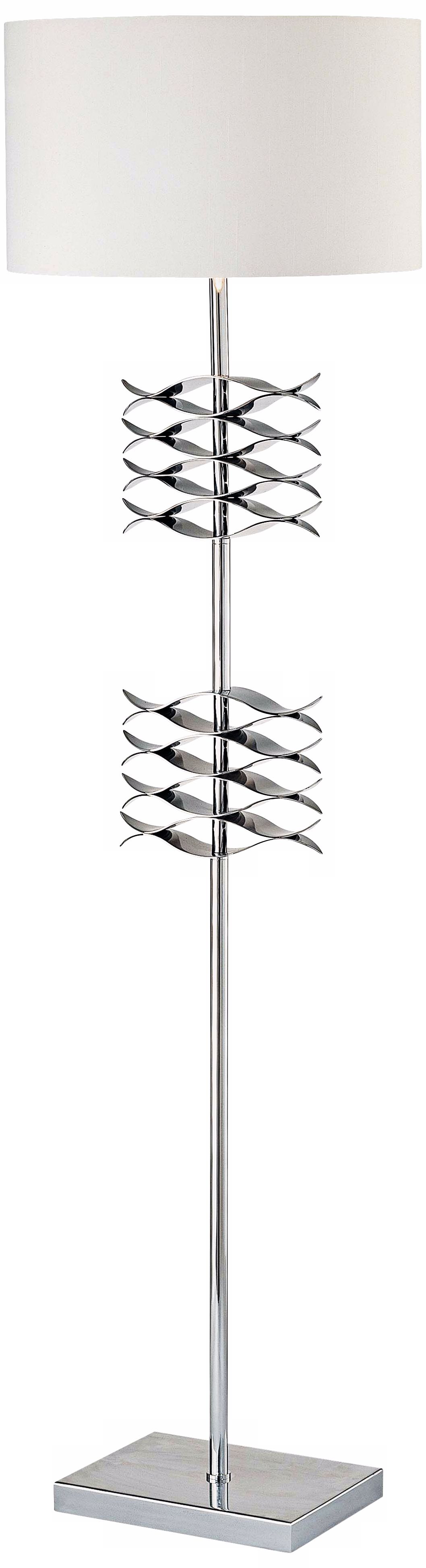 George Kovacs Double Wave Chrome Floor Lamp