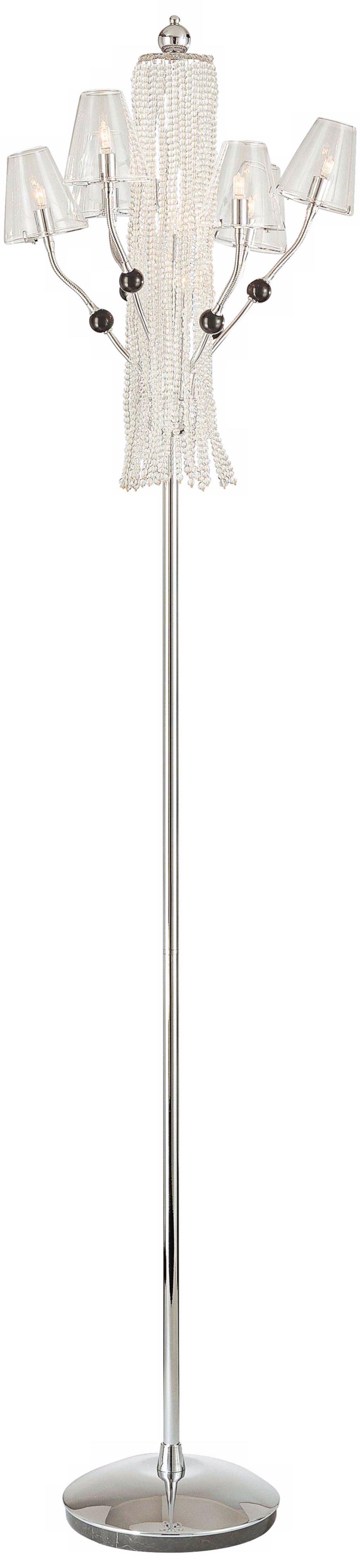 George Kovacs Clear Glass Beaded Chrome Floor Lamp