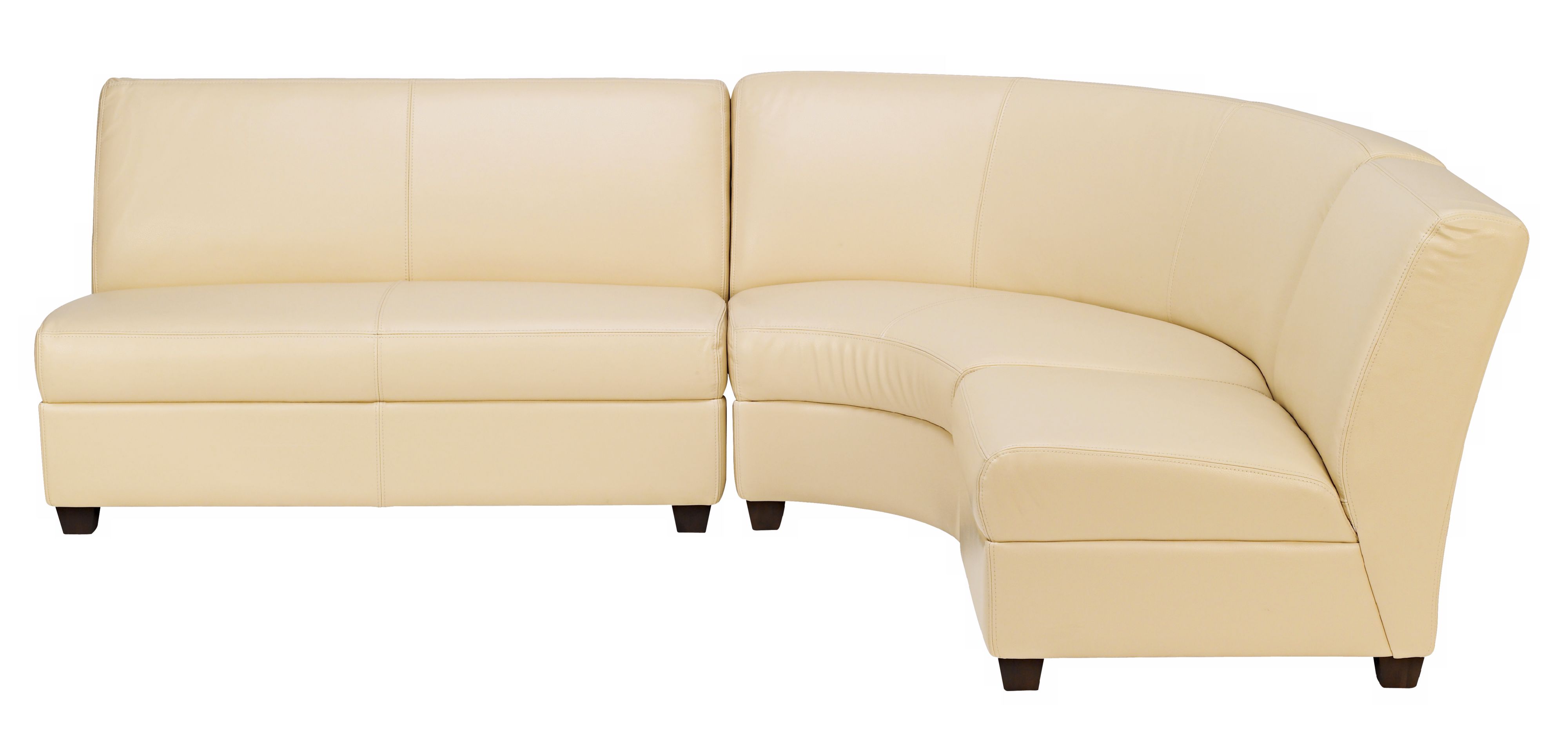 Jamie Collection Vanilla 3-Piece Bicast Leather Sectional