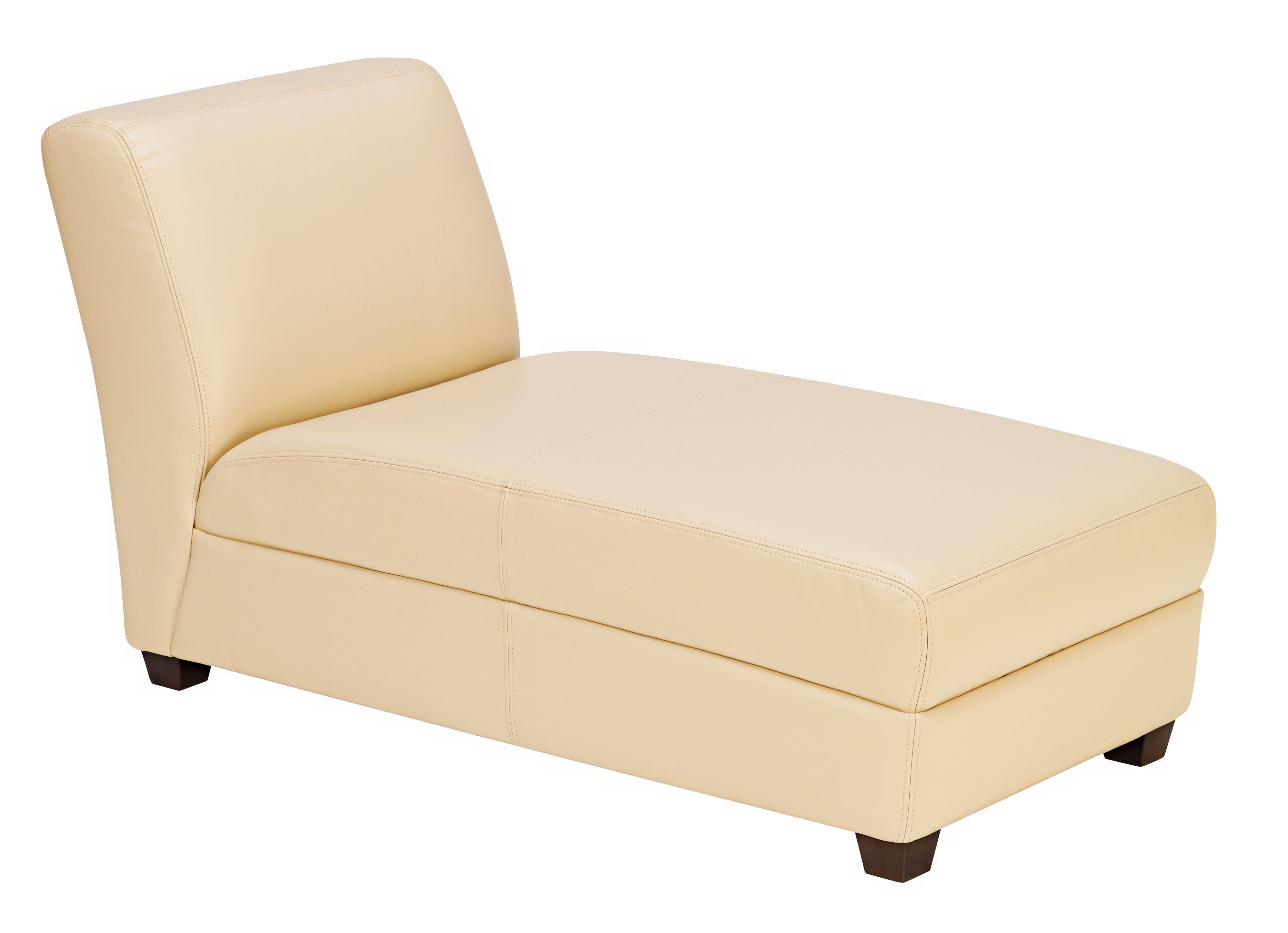 Jamie Collection Vanilla Bicast Leather Armless Chaise