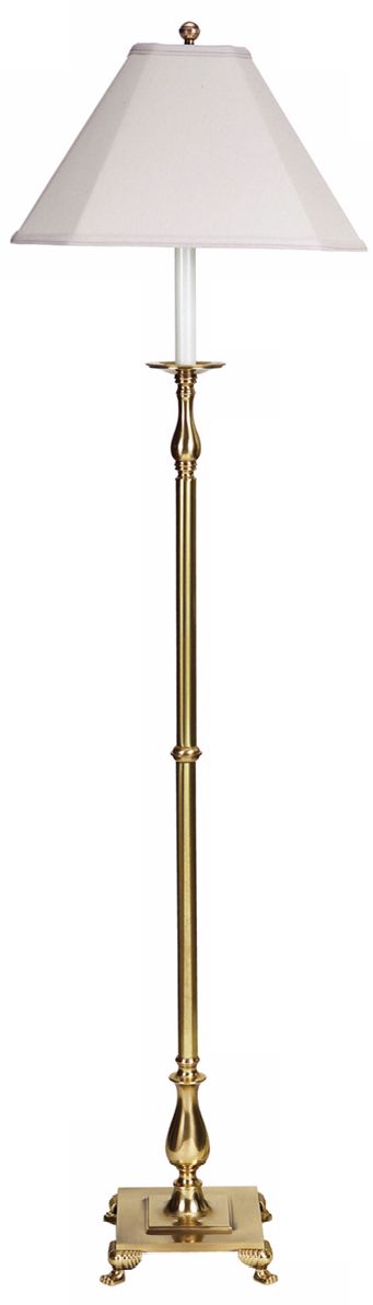 Charles Beige Shade Antique Brass Floor Lamp