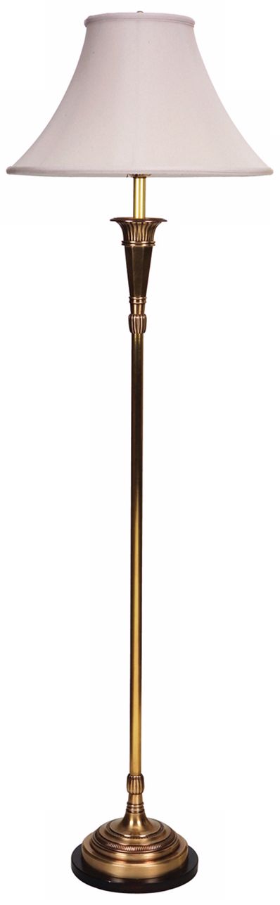 Matthias Beige Shade Antique Brass Floor Lamp