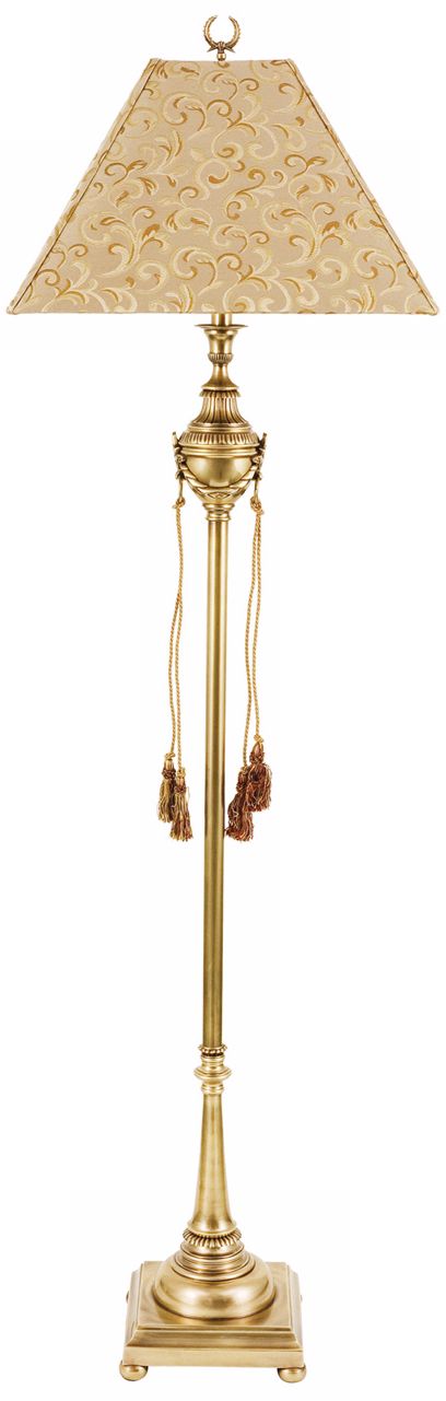 Scepter Cafe Shade Antique Brass Floor Lamp