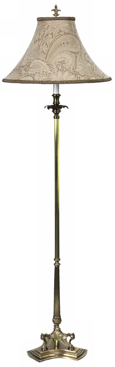 Lyon Paisley Shade Antique Brass Floor Lamp