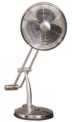 Deco Boom Arm Brushed Silver Desk Fan