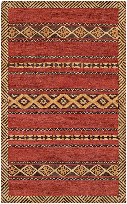 Hogan Collection Rust and Brown Handmade Rug