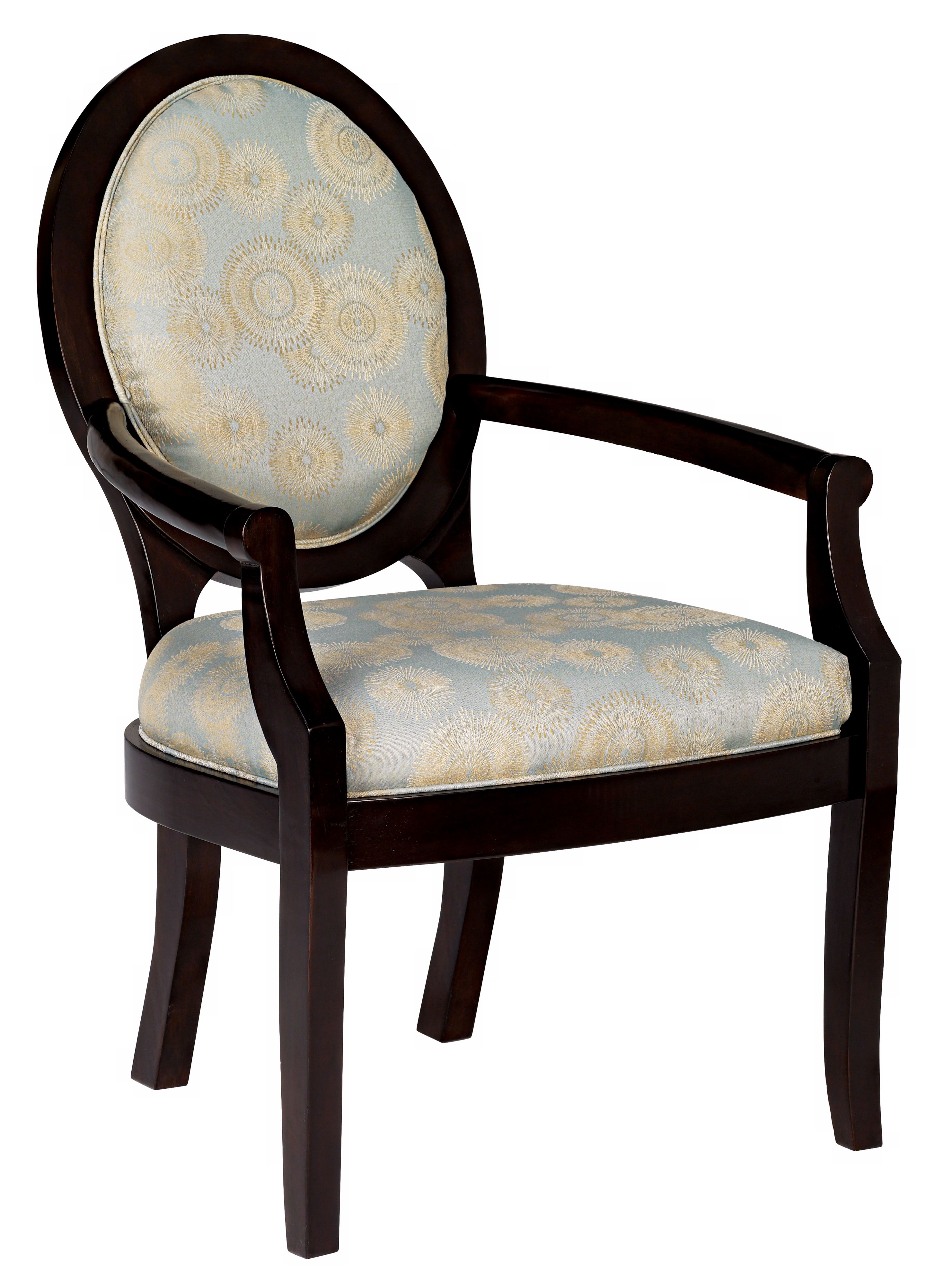 Rajani Grotto Blue Circles Upholstered Accent Chair