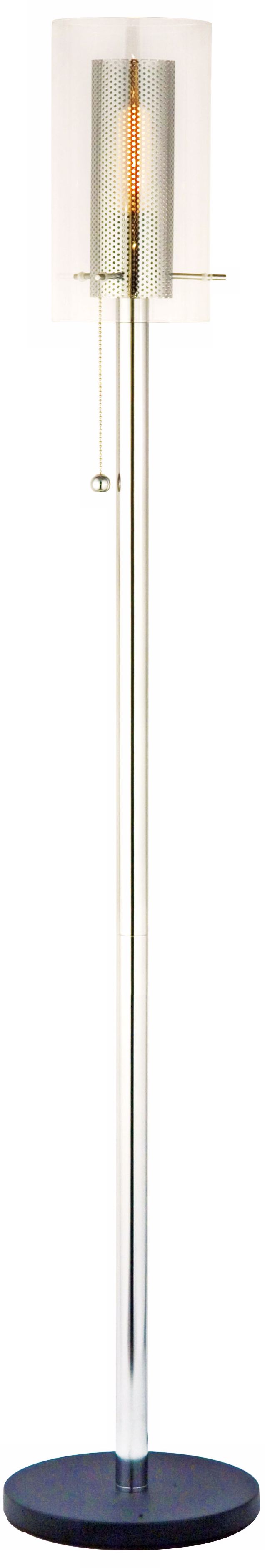 Sonneman Zylinder Chrome and Black Floor Lamp