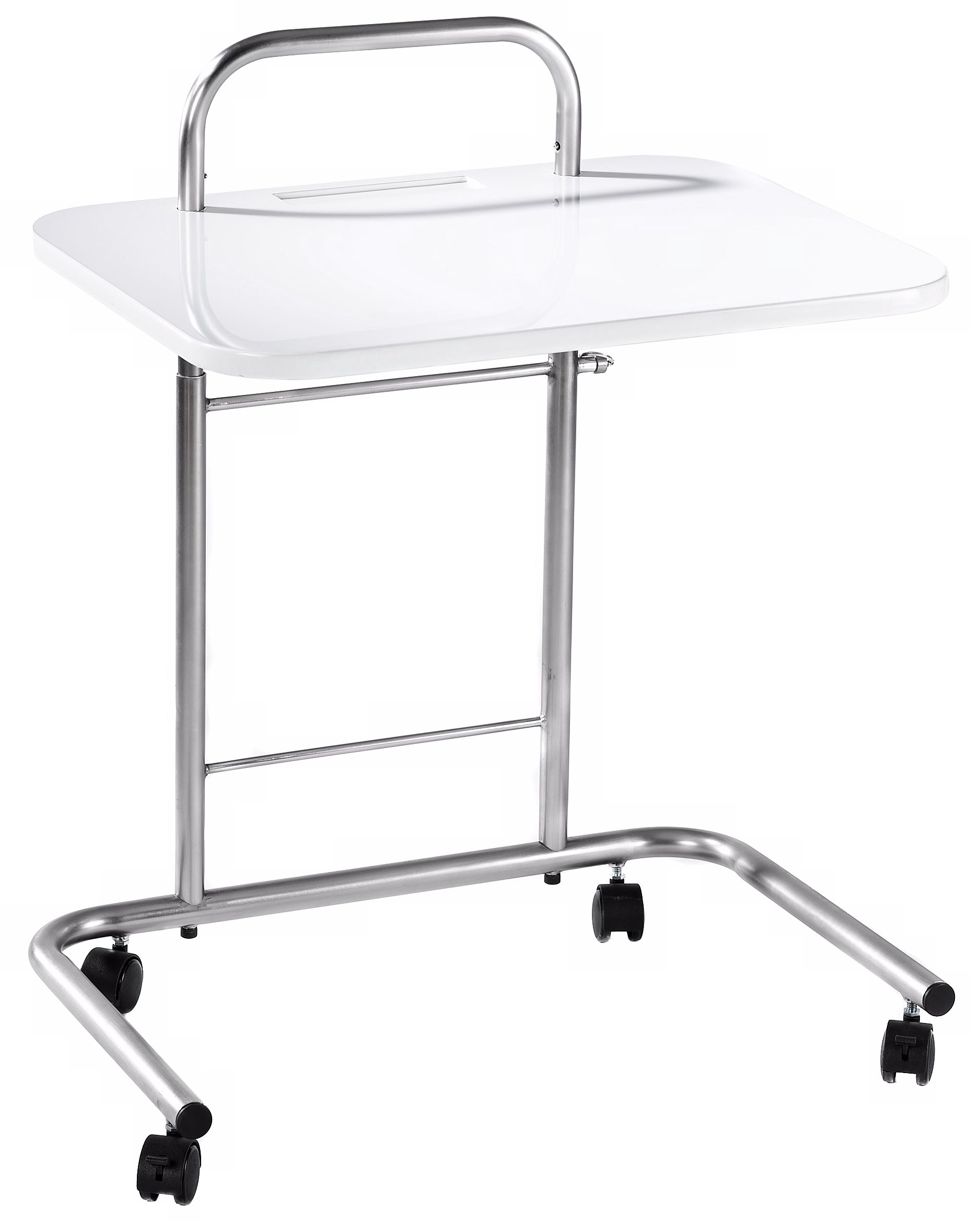 White Mobile Caddy With Nickel Plated