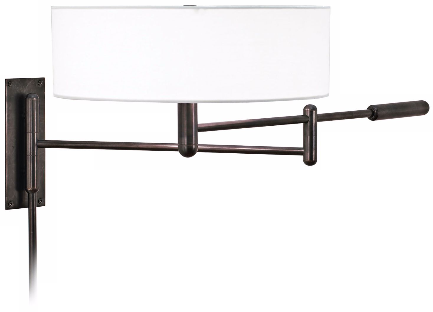 Sonneman Perno Black Brass Plug-In Swing Arm Wall Lamp