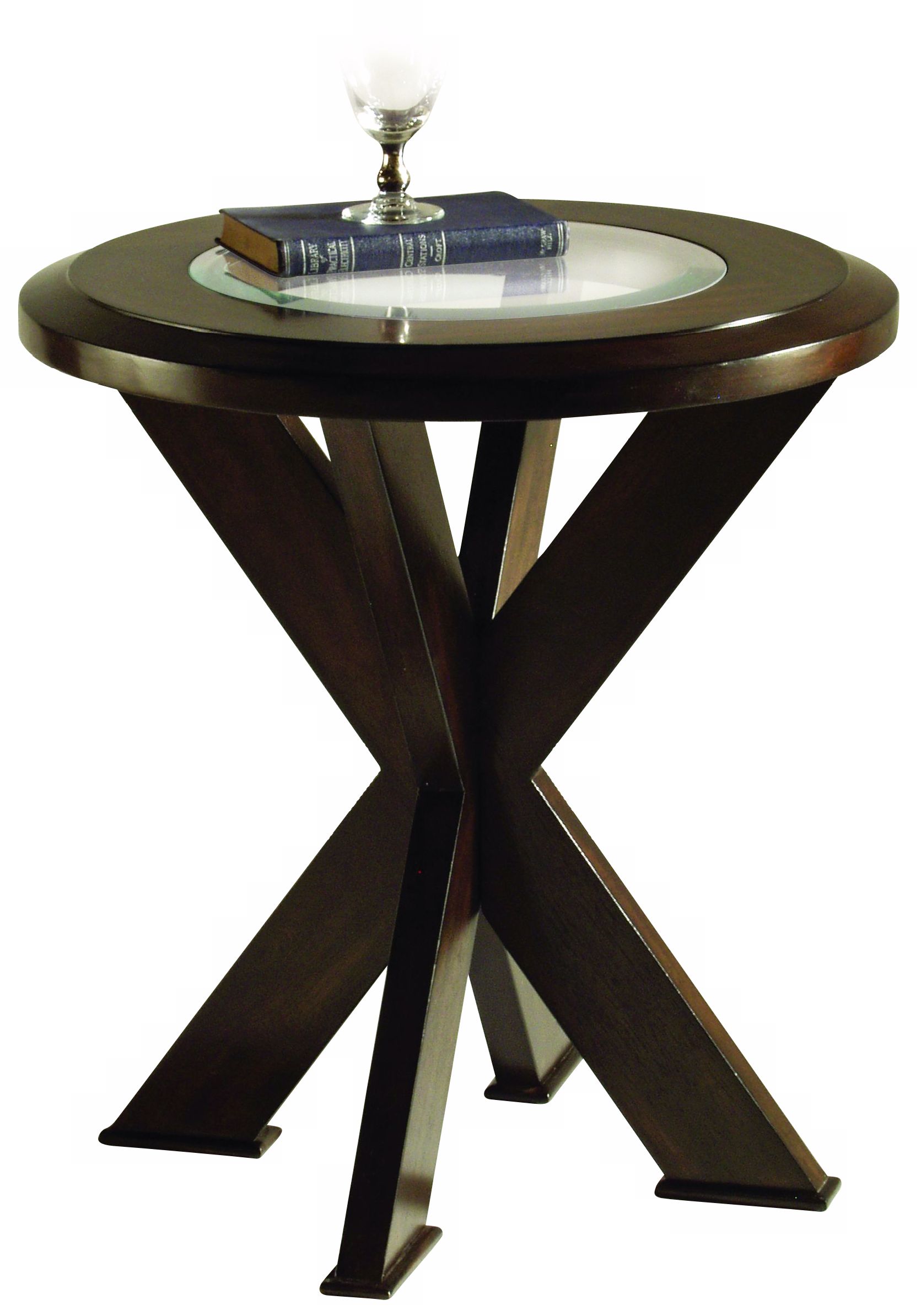 Roxboto Round Walnut End Table