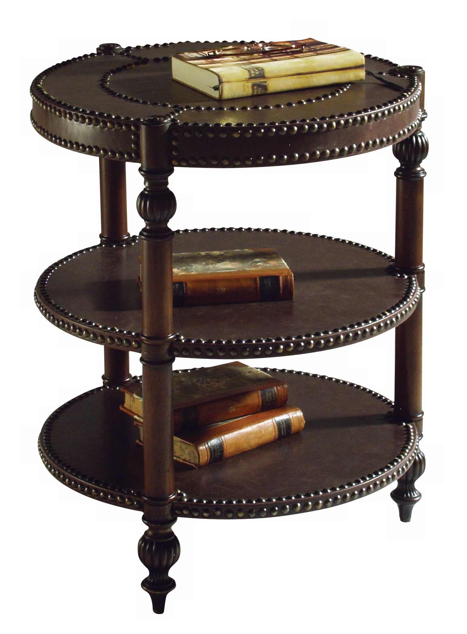 Leather Round End Table