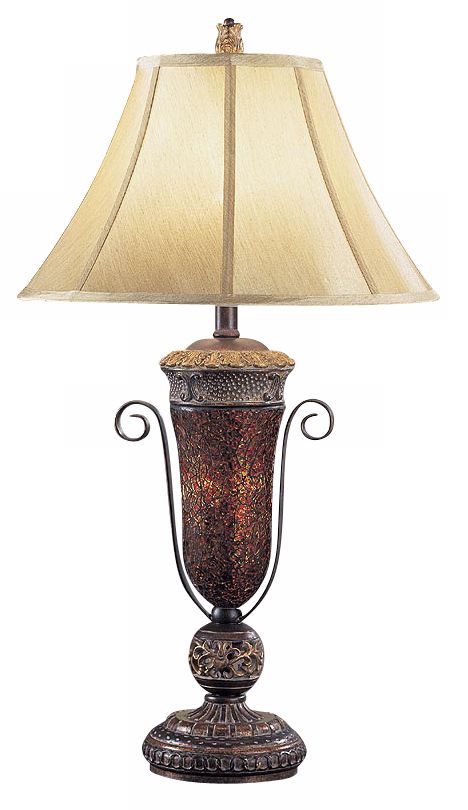 Glass Mosaic Champagne Shade Table Lamp