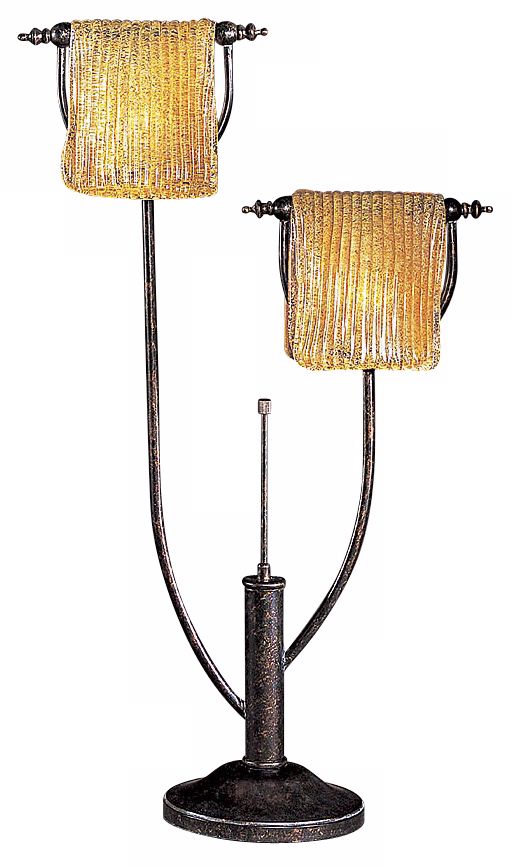 Italian Piastra Shade Twin Arm Table Lamp