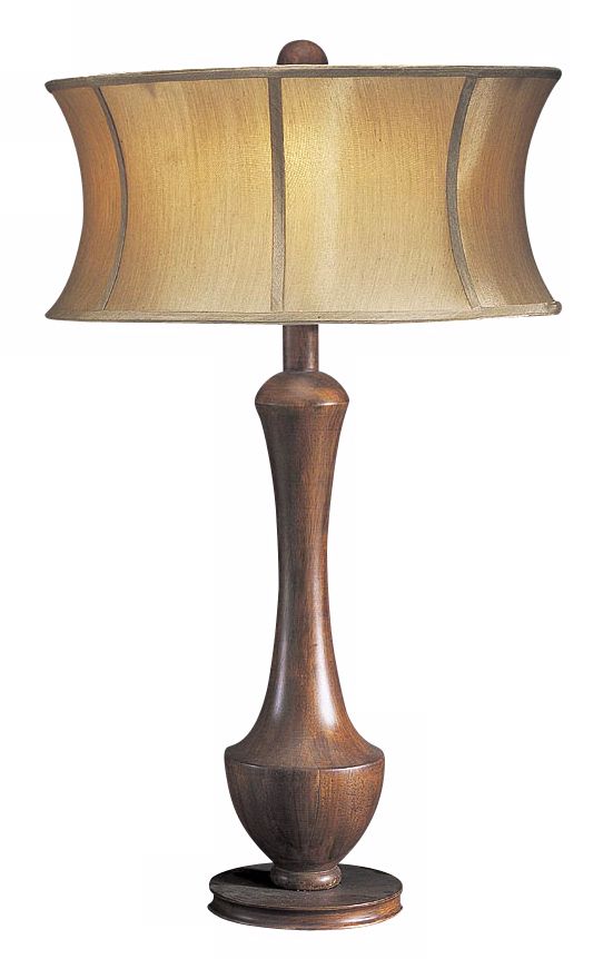 Solid Walnut Antique Coin Drum Table Lamp