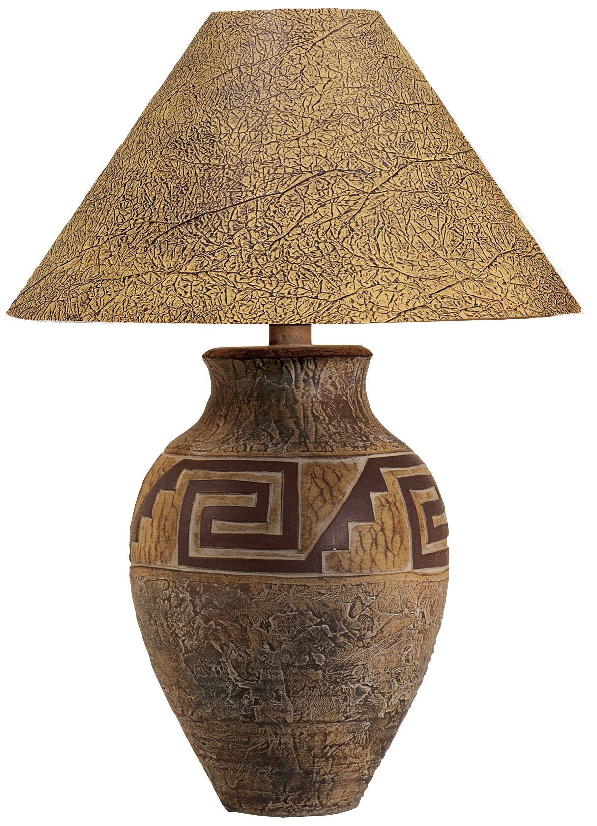 Southwest Pattern Paprika Shade Table Lamp