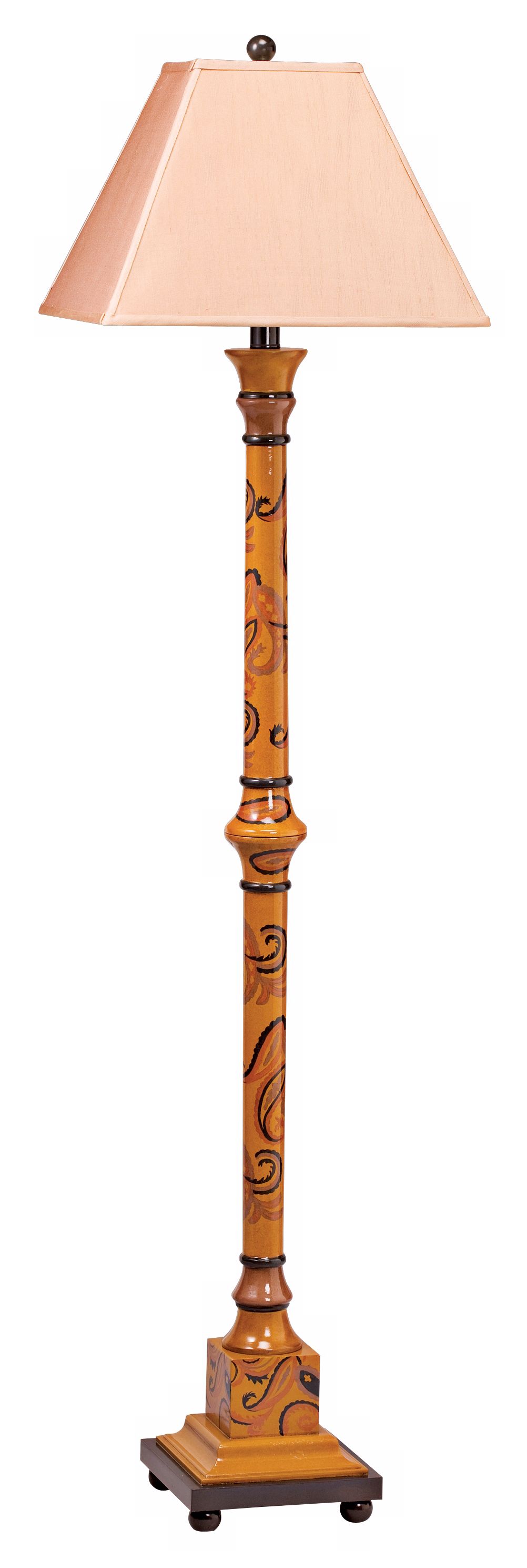 American Paisley Hand-Painted Floor Lamp