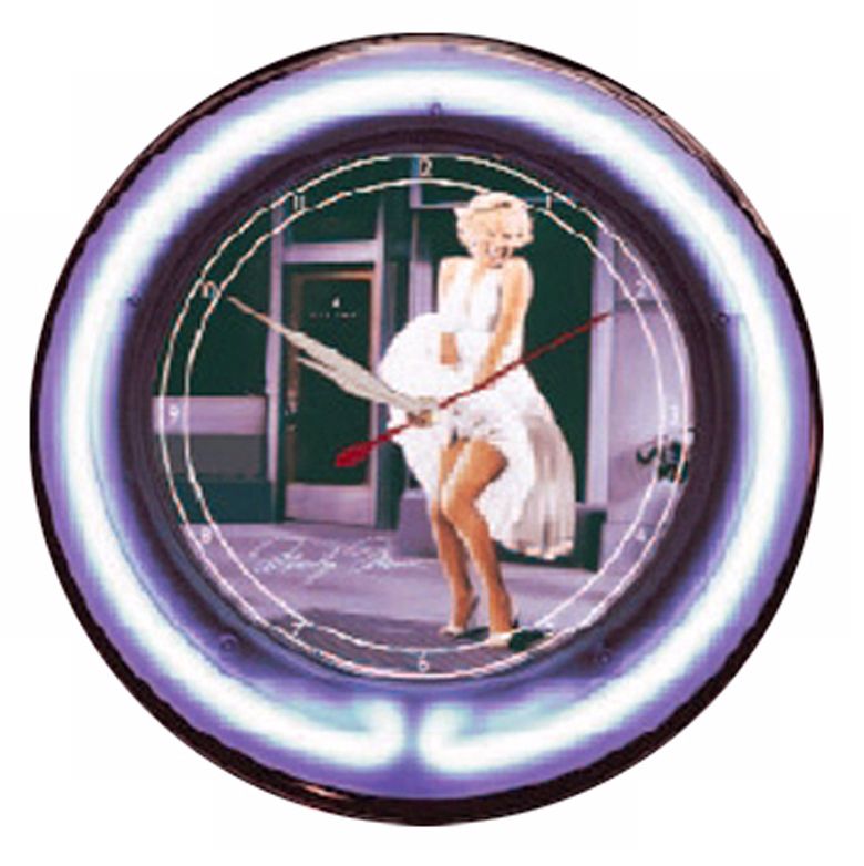 Marilyn Monroe "Seven Year Itch" Blue Neon Wall Clock