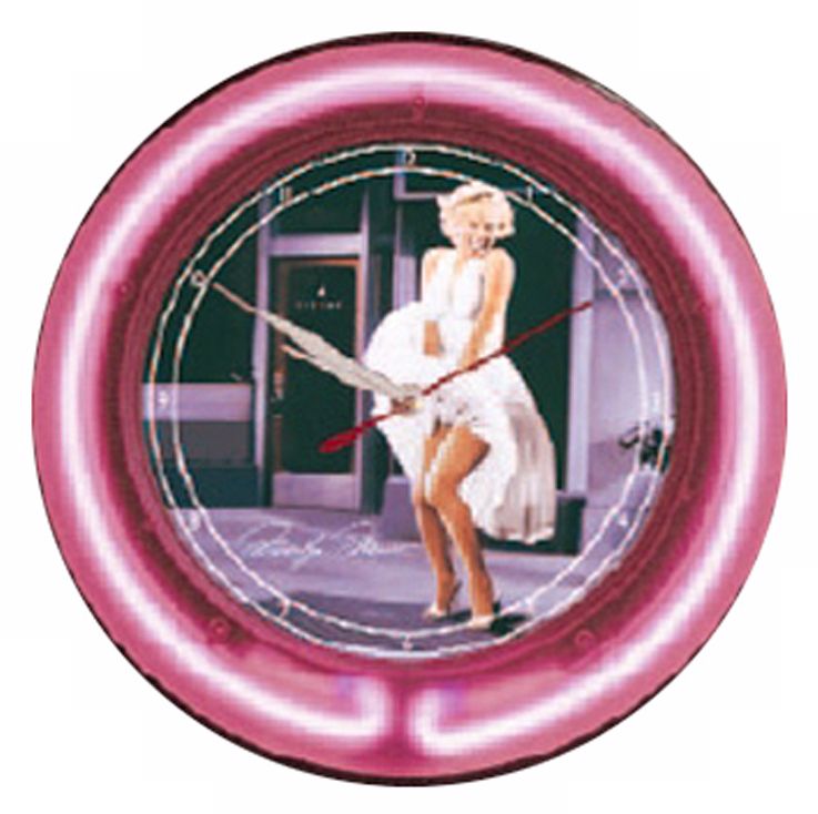 Marilyn Monroe "Seven Year Itch" Pink Neon Wall Clock