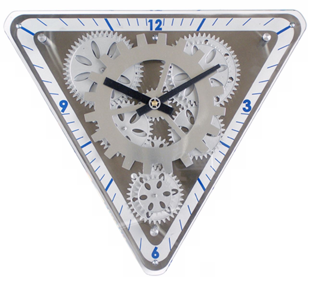 Triangular Moving Gear Wall Clock