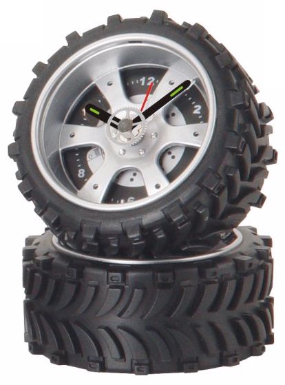 Black Face Tire Desktop Alarm Clock
